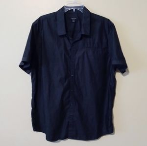 2/$10 Structure Button-Down Shirt 90s Black XXL